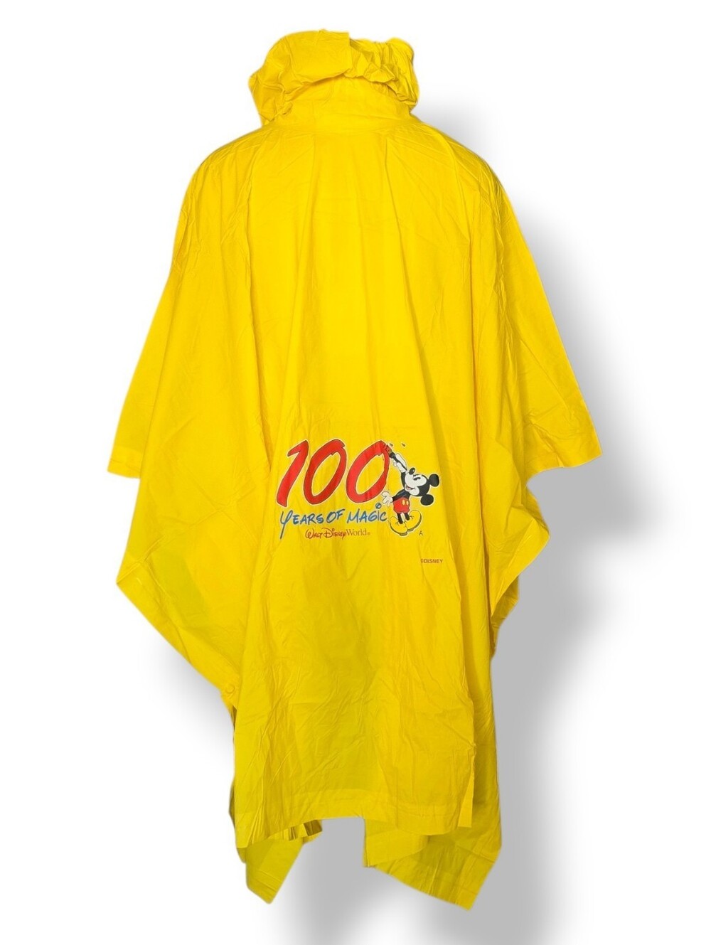 Disney Yellow Mickey Mouse 100 Years Rain Poncho